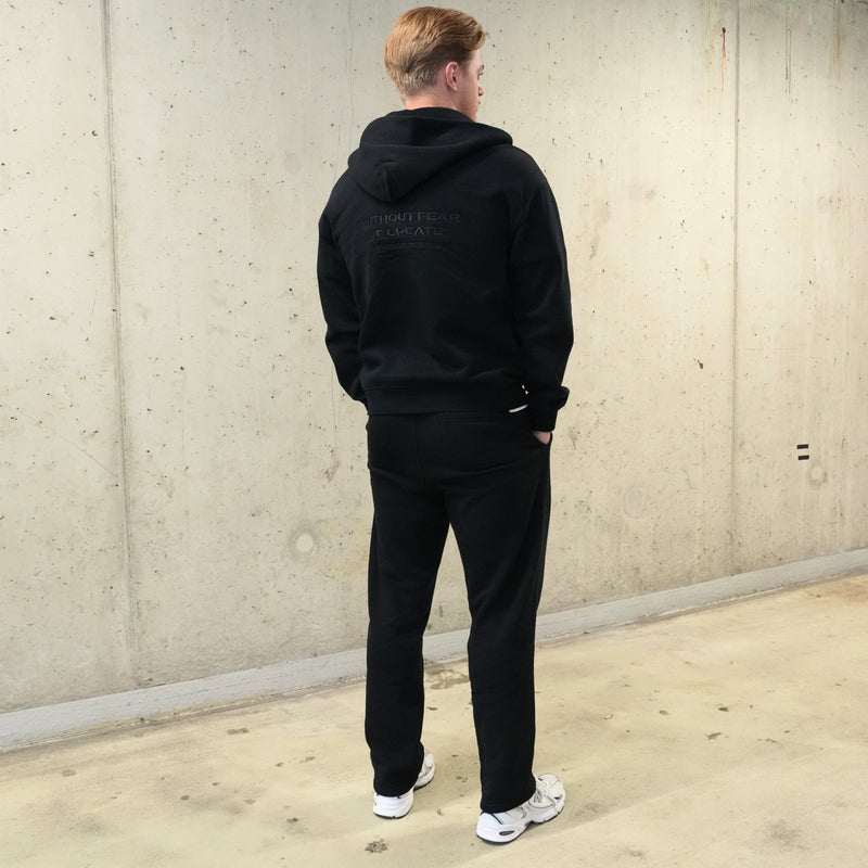 Embroidery Fearless Zipper Hoodie