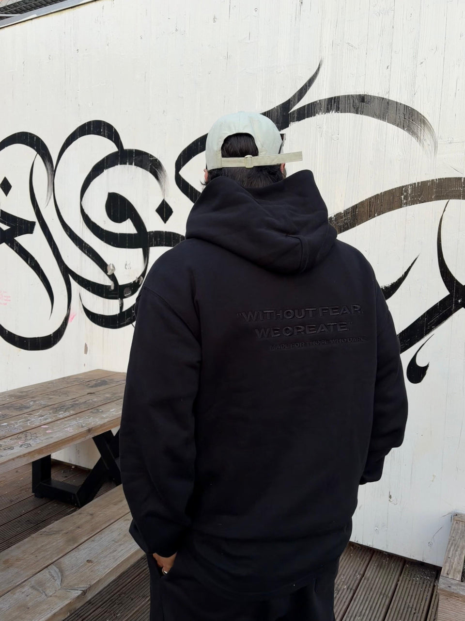Embroidery Fearless Zipper Hoodie